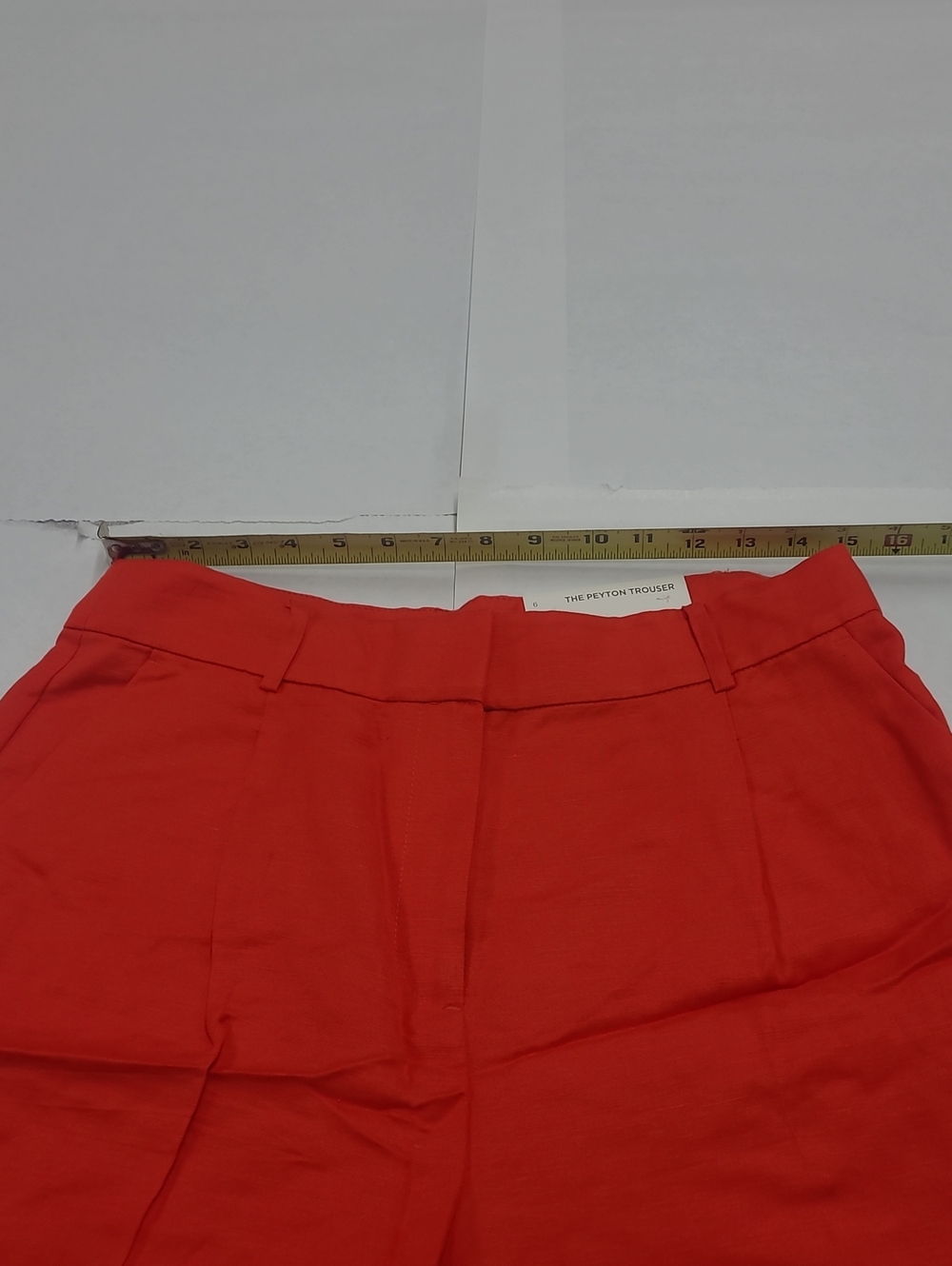 Loft Peyton Trousers Orange/Red Linen Blend Wide-Leg Bottoms Size 6 NWT - Picture 5 of 8